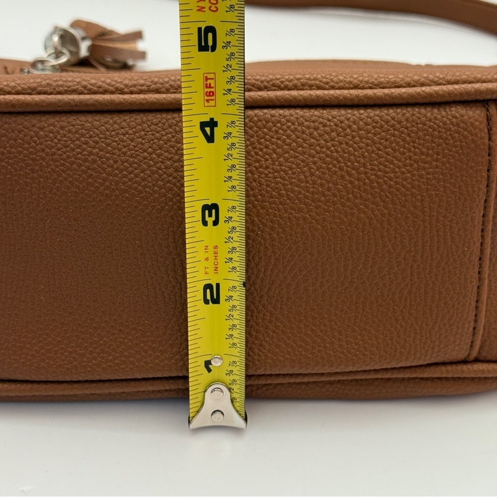Nine West Tan Crossbody Handbag with Tassel Design - Picture 13 of 14